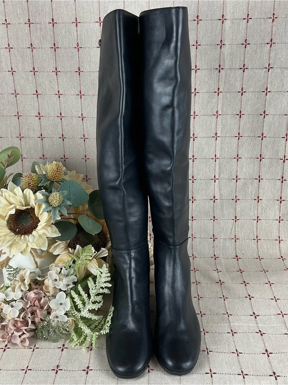 Vince Camuto “Karita” Over The Knee Riding Boots Women's Sz 5 Black Leather New